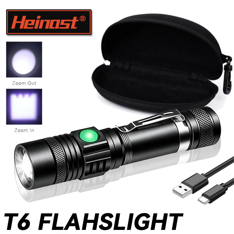 T6 LED Rechargeable Flashlight - огляд і ціна Outdoor Lighting Black