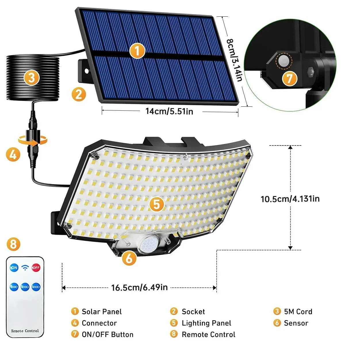 234LED Solar Outdoor Lights Mo - огляд і ціна Motion Sensor Outdoor