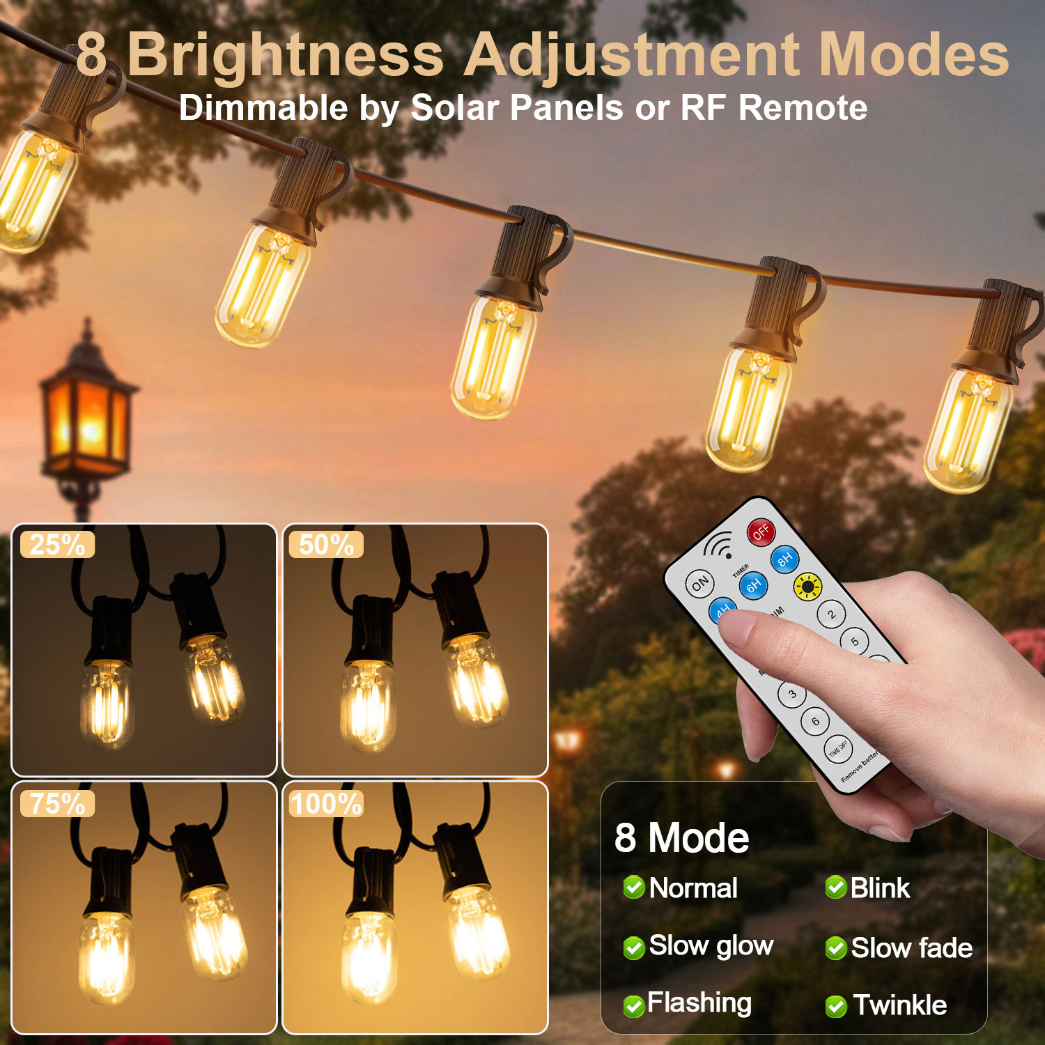 LED T22 Solar String Lights 8  - огляд і ціна String Light Bistro
