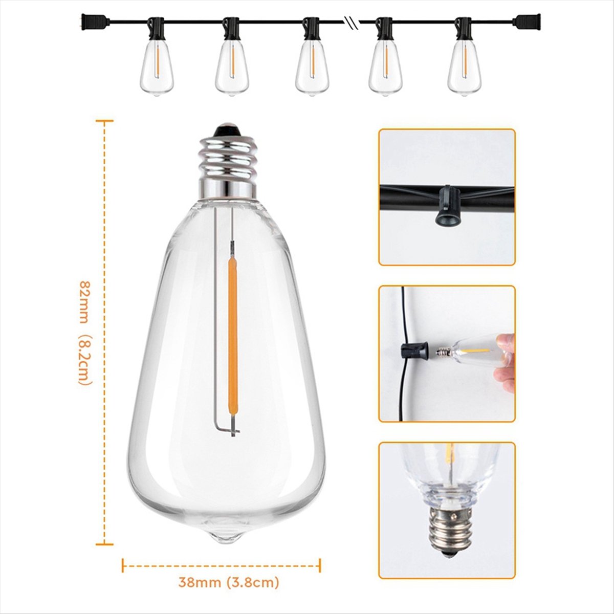 Top ST38 LED Light String Pati - огляд і ціна String Light Bistro
