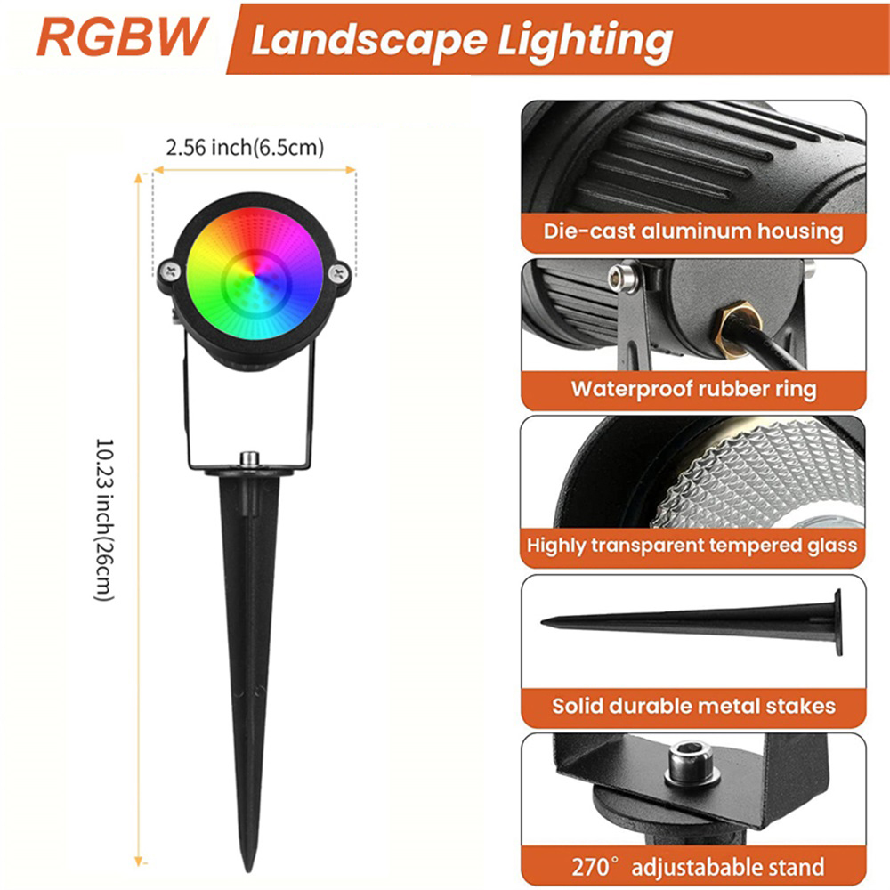 RGBW Landscape Lighting 10W wi - огляд і ціна Outdoor Lighting Waterproof