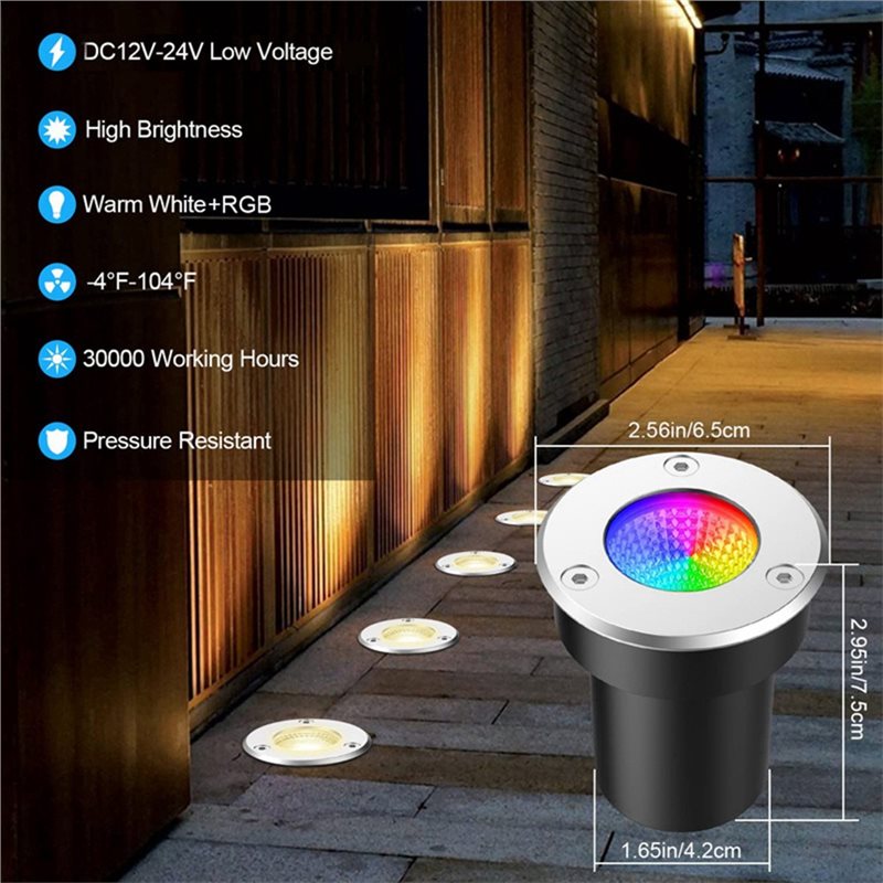 【NEW YEAR  】RGBW In Ground Lig - огляд і ціна Outdoor Lighting Voltage