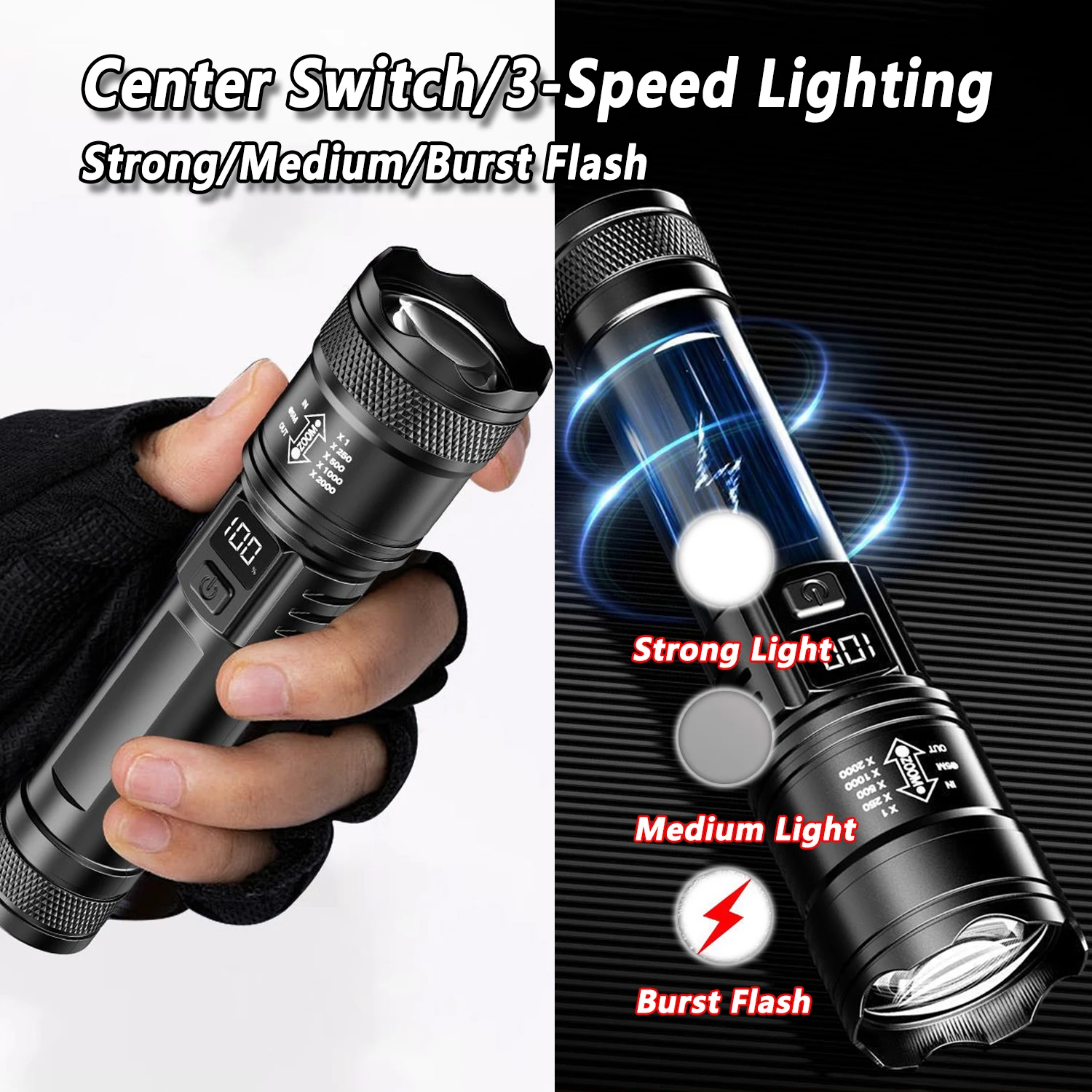 Ultra Bright LED Flashlight 20 - огляд і ціна Outdoor Lighting Black