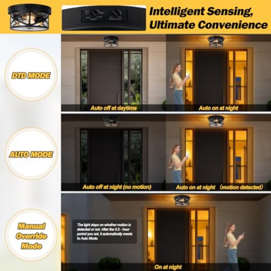 Motion Sensor Outdoor Ceiling  - огляд і ціна Outdoor Lighting Black