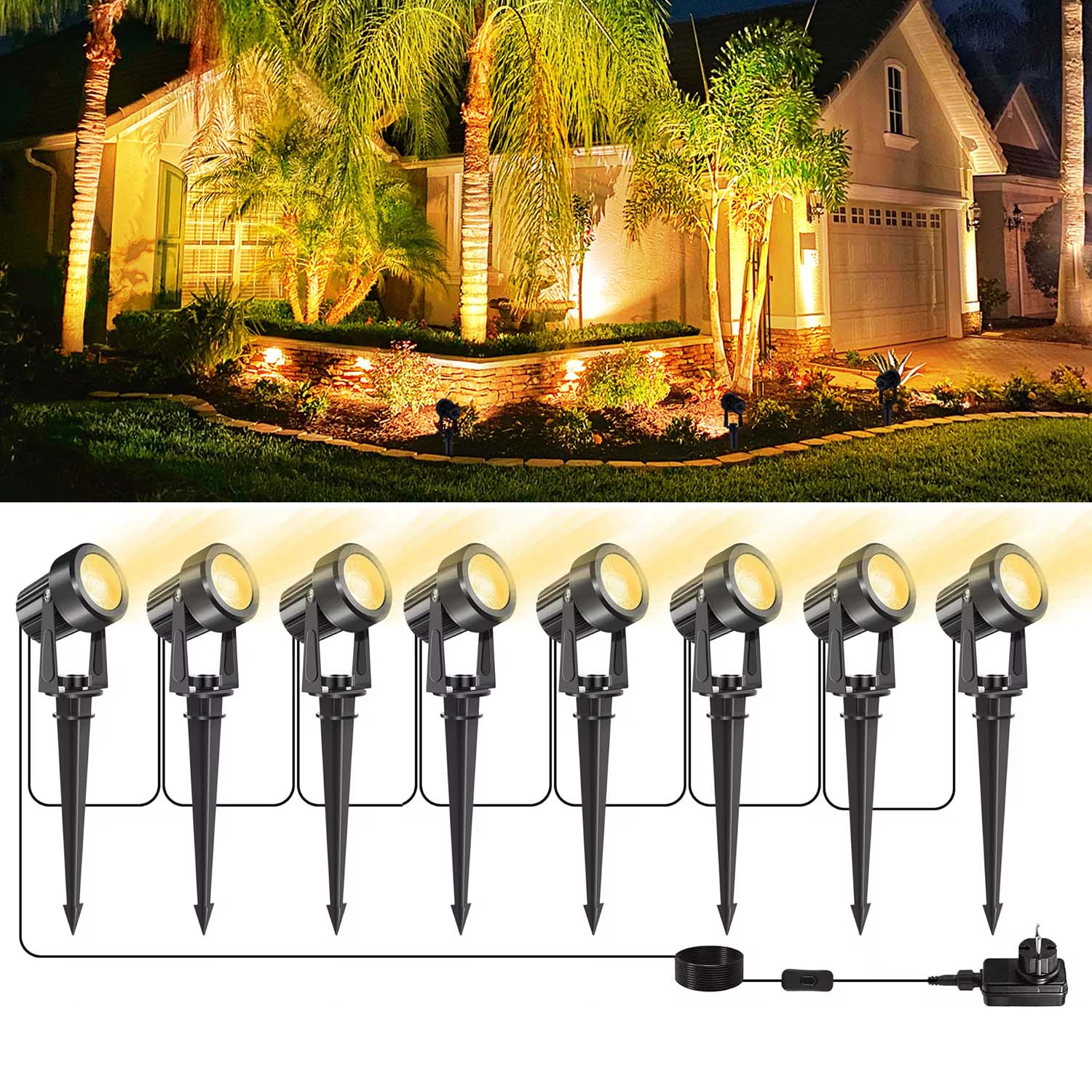 4/6/8LEDS 3000K Outdoor Spotli - огляд і ціна Outdoor Lighting Voltage