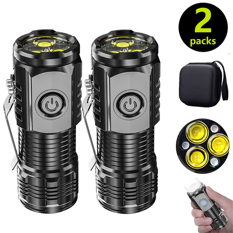 Mini 3LED Flashlight With Pen  - огляд і ціна Outdoor Lighting Black