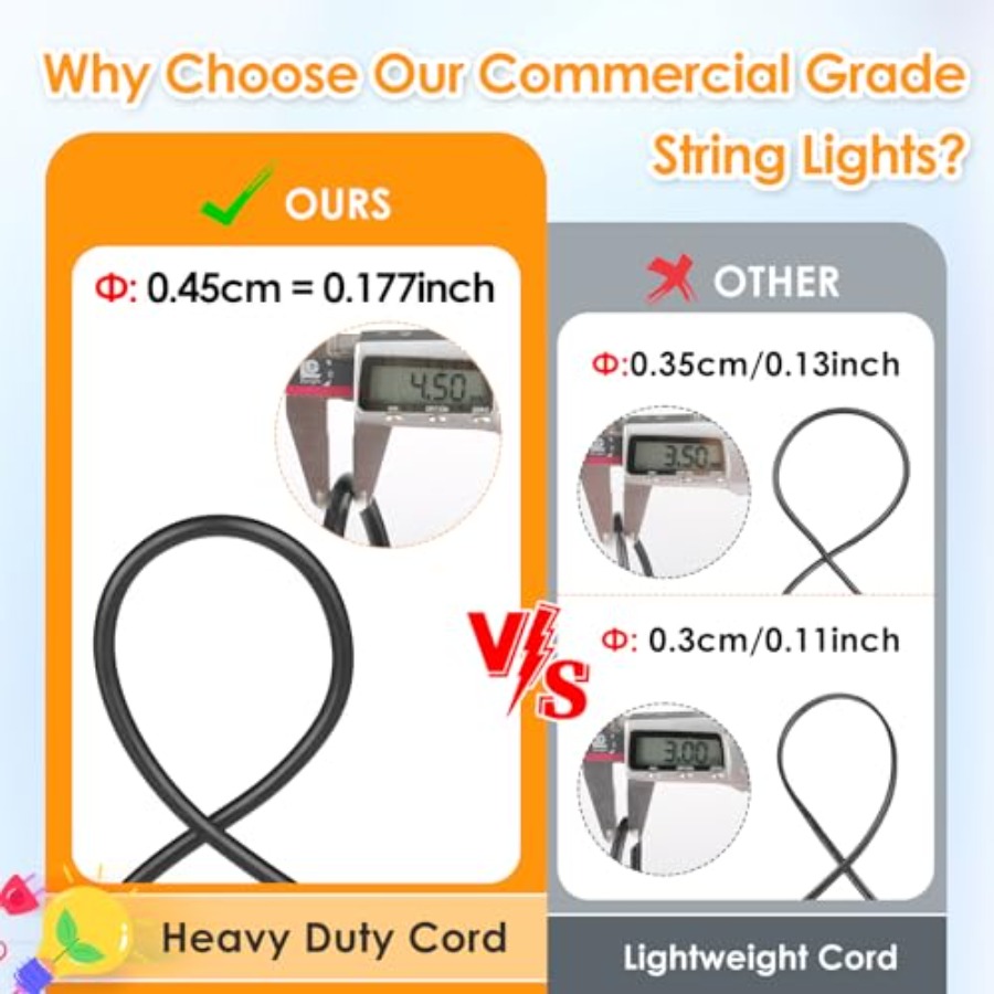48Feet Outdoor Patio Lights Wa - огляд і ціна String Light Bistro